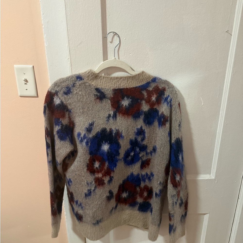 Club Monaco Floral Sweater - Beige, Blue, and Red - Picture 2 of 2